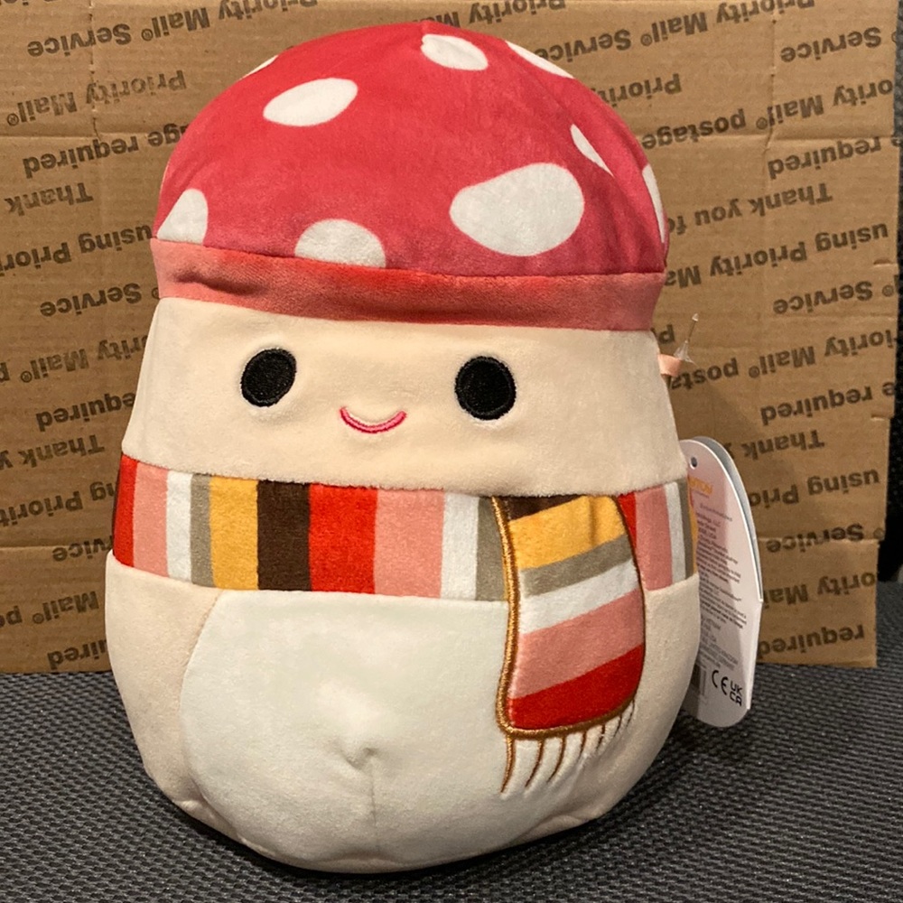 Squishmallow Malcolm the Mushroom with Scarf 8”NWT